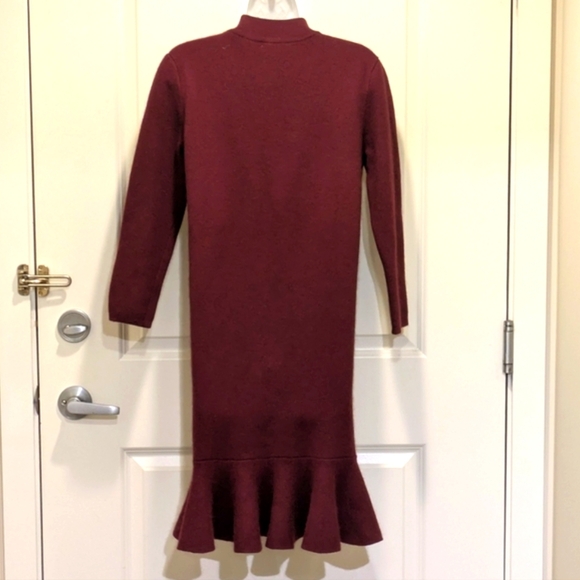 NWOT Qui Er M Viscose Blent Knit Ruffle Sweater Dress - SEE SIZE NOTES - Picture 5 of 8